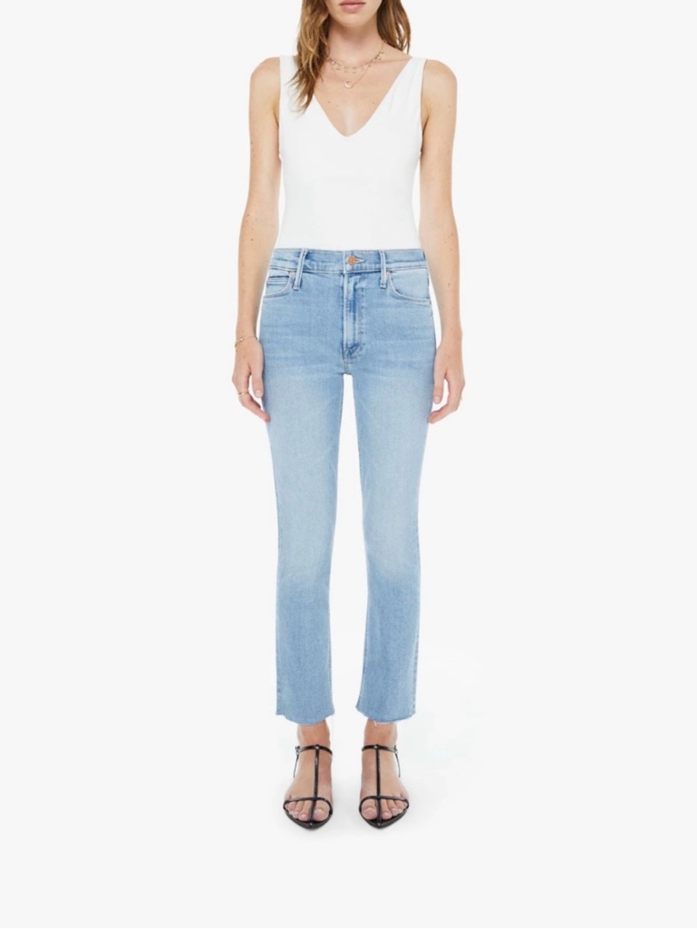 MOTHER midrise dazzler ankle fray size 27 in blessing in disguise